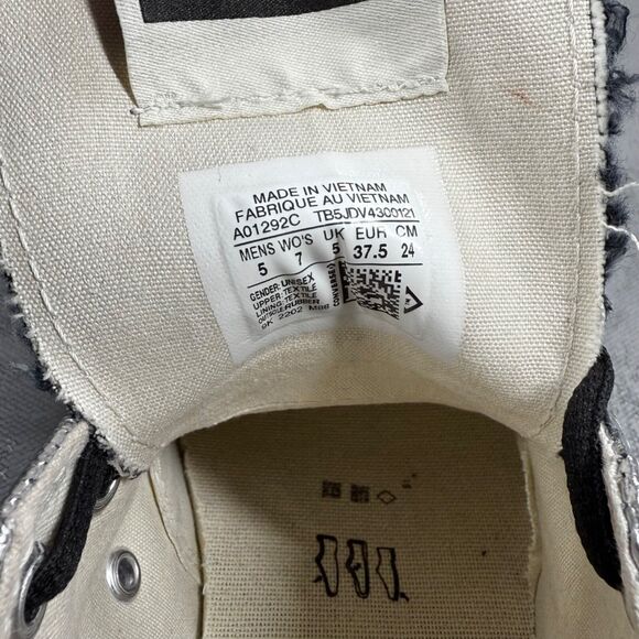 Rick Owens x Converse Turbodrk Chuck 70 Sneakers A01292C  Women's 7, EU 37.5 - Picture 6 of 6